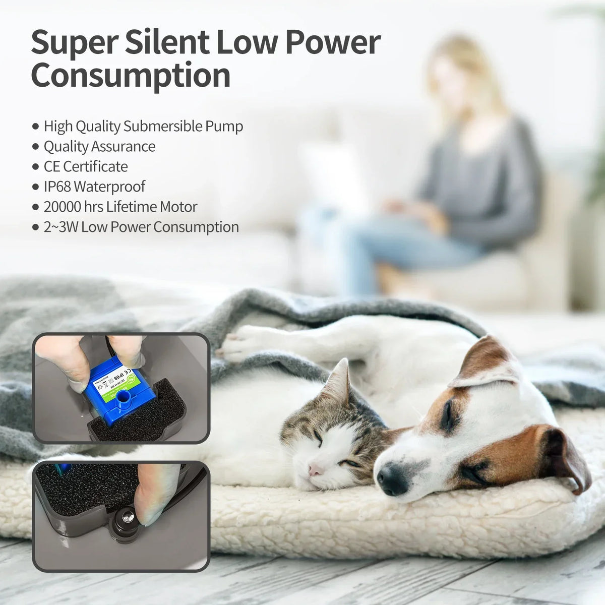 Trinkbrunnen für Katzen & Hunde – 2L, LED & Ultraleise